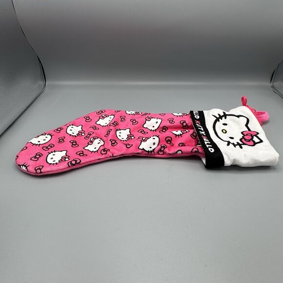 2014 Sanrio Pink Hello Kitty Soft Plush Christmas Stocking Embroidered 18" L - Picture 4 of 7